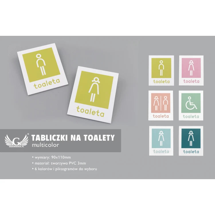 Toilettenbeschilderung - UV-Druck - PVC 3mm - Abmessungen 90x110mm - TT024