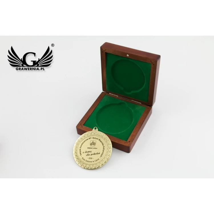 Gravierte Medaille in Holzkassette - Durchmesser 70mm - MGR089