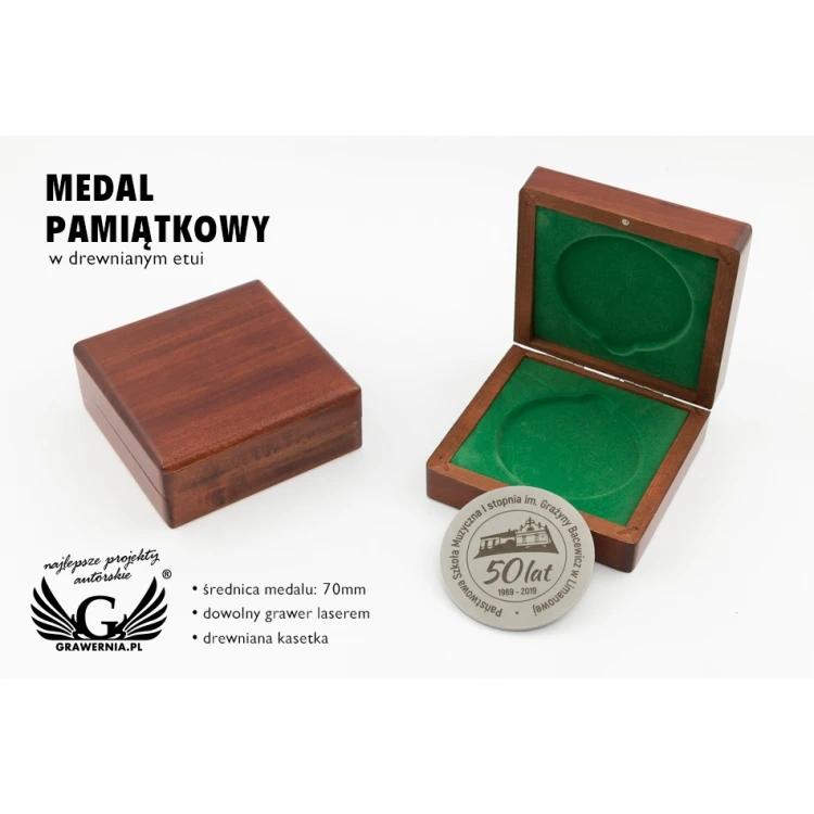 Gedenkmedaille in Holzkassette - Durchmesser 70mm - MGR081
