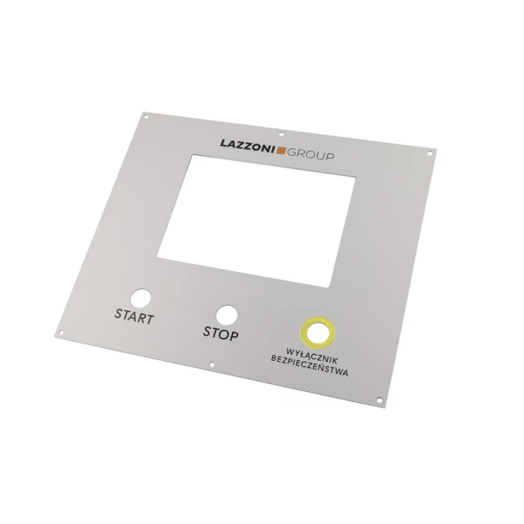Frontplatte für Maschinen - silbernes eloxiertes Aluminium - Dicke: 2mm - PCZ025