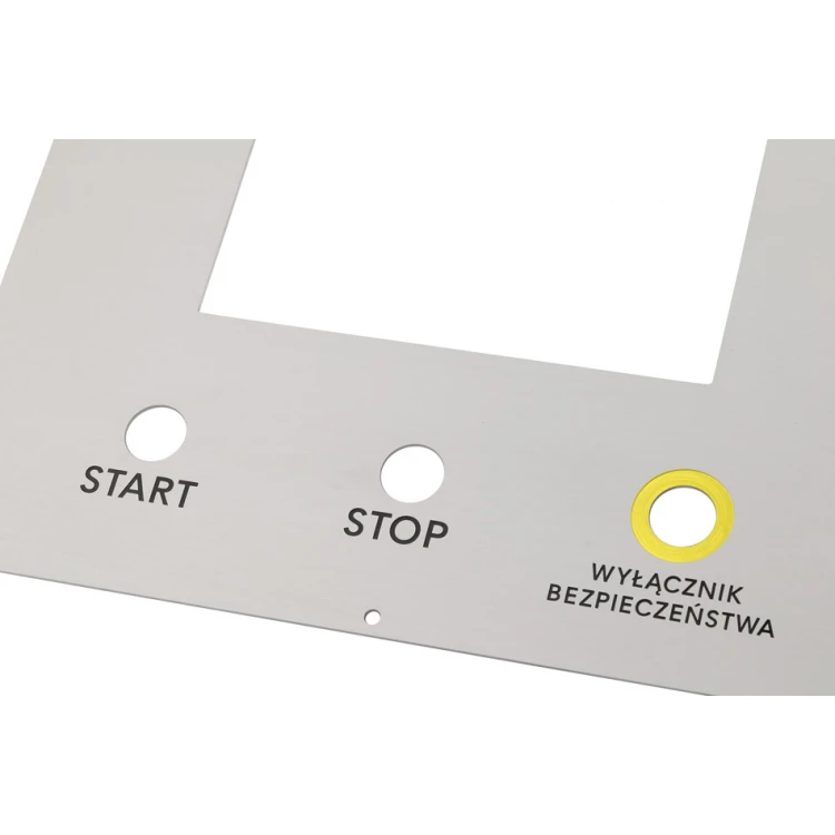 Frontplatte für Maschinen - silbernes eloxiertes Aluminium - Dicke: 2mm - PCZ025