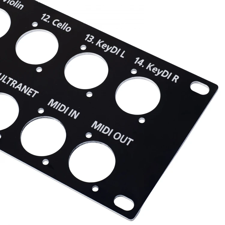 Frontplatte für Rack-Schrank - schwarz eloxiertes Aluminium - Dicke: 2mm - PCZ026