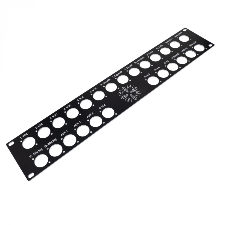 Frontplatte für Rack-Schrank - schwarz eloxiertes Aluminium - Dicke: 2mm - PCZ026