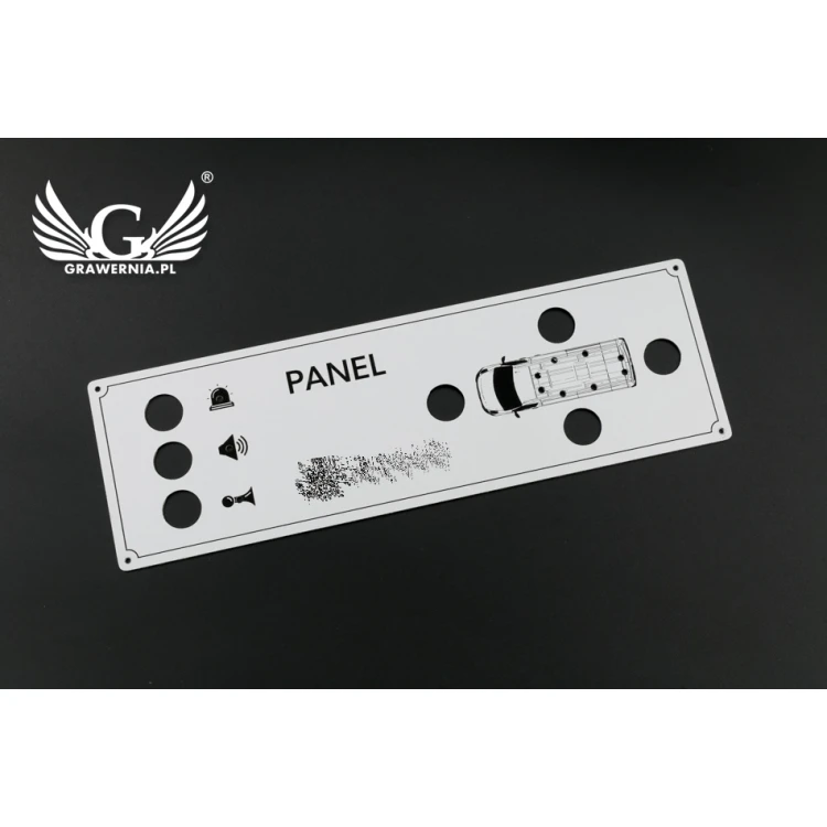 Gravierte Frontplatte aus Aluply-Aluminium - Abmessung 190x60mm - PCZ021
