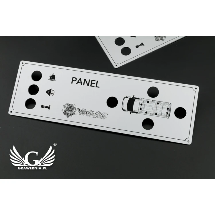 Gravierte Frontplatte aus Aluply-Aluminium - Abmessung 190x60mm - PCZ021