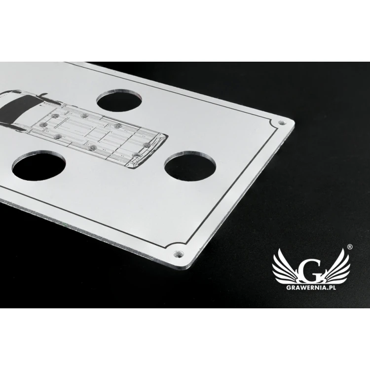 Gravierte Frontplatte aus Aluply-Aluminium - Abmessung 190x60mm - PCZ021
