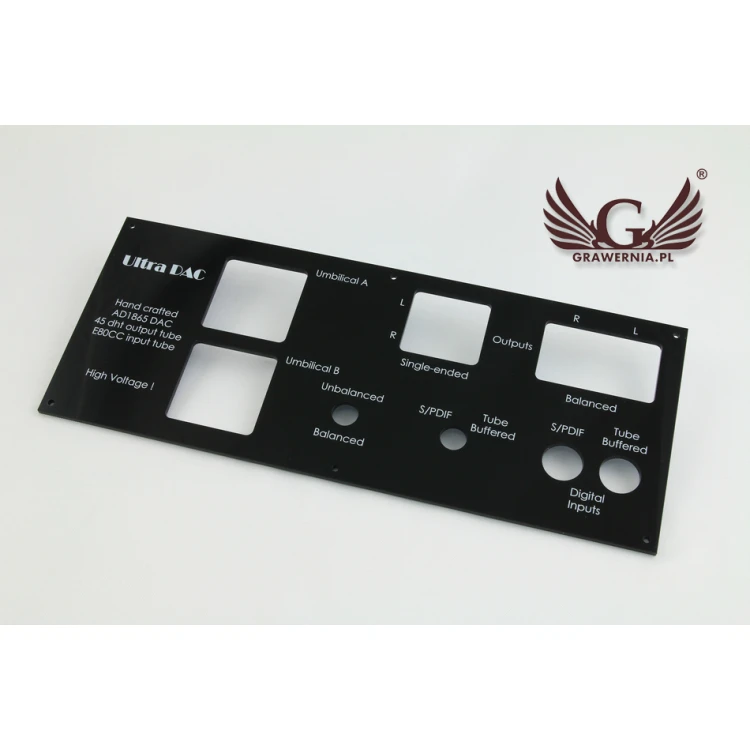 Frontplatte mit den Abmessungen 284x114mm - Digitaler UV-Druck