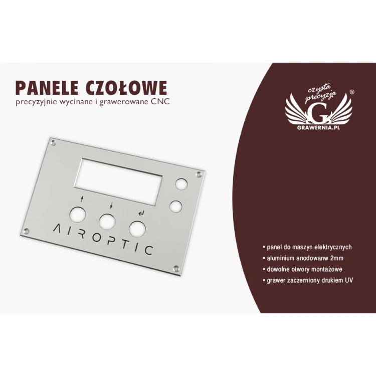 Frontplatte aus eloxiertem Aluminium Abm. 100x160mm - Stärke 2mm