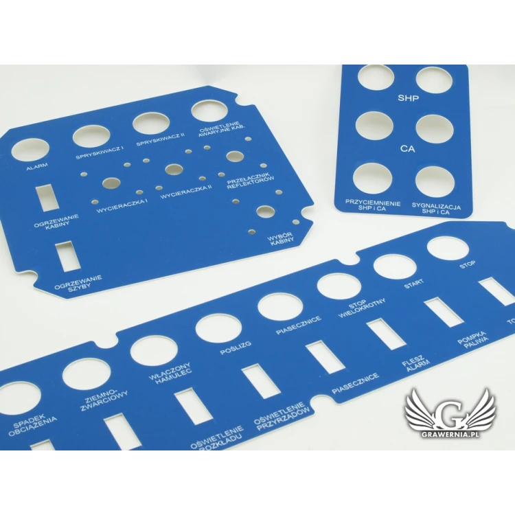 Frontplatten für Maschinen und Geräte - BLAU - Dicke: 1,6mm