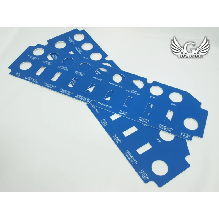 Frontplatten für Maschinen und Geräte - BLAU - Dicke: 1,6mm