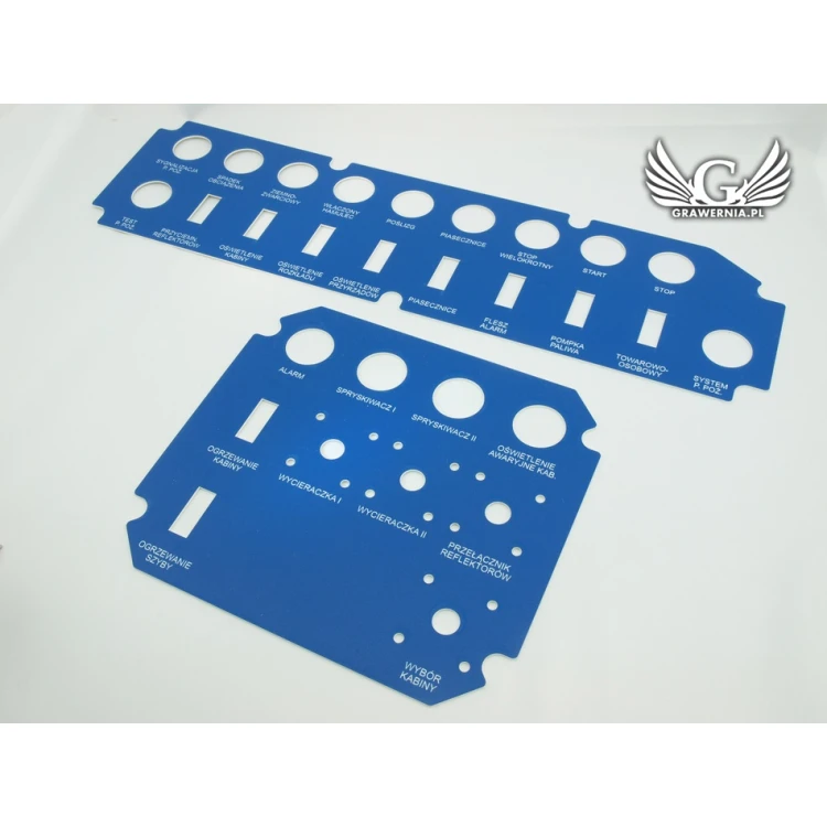 Frontplatten für Maschinen und Geräte - BLAU - Dicke: 1,6mm