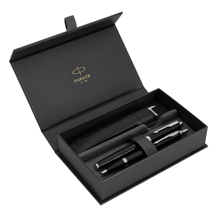Parker IM Black GT Set - Füllfederhalter + Kugelschreiber mit Etui - PAR252