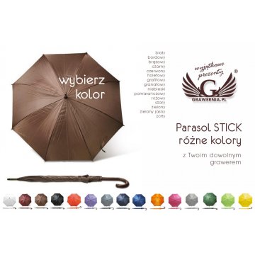 Schirm STICK mit Ihrer Gravur - 15 Farben zur Auswahl
