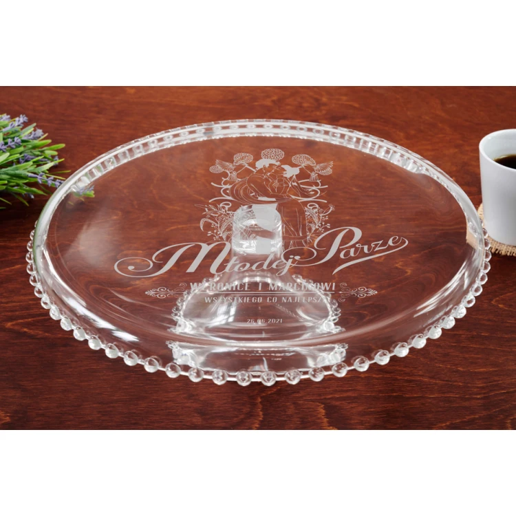Glas-Kuchenteller mit Gravur - Alles Gute - PAT019