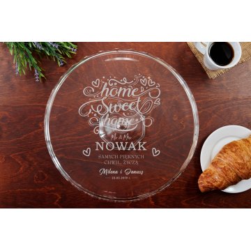 Glas-Kuchenteller mit Gravur - Einweihungsparty - PAT027