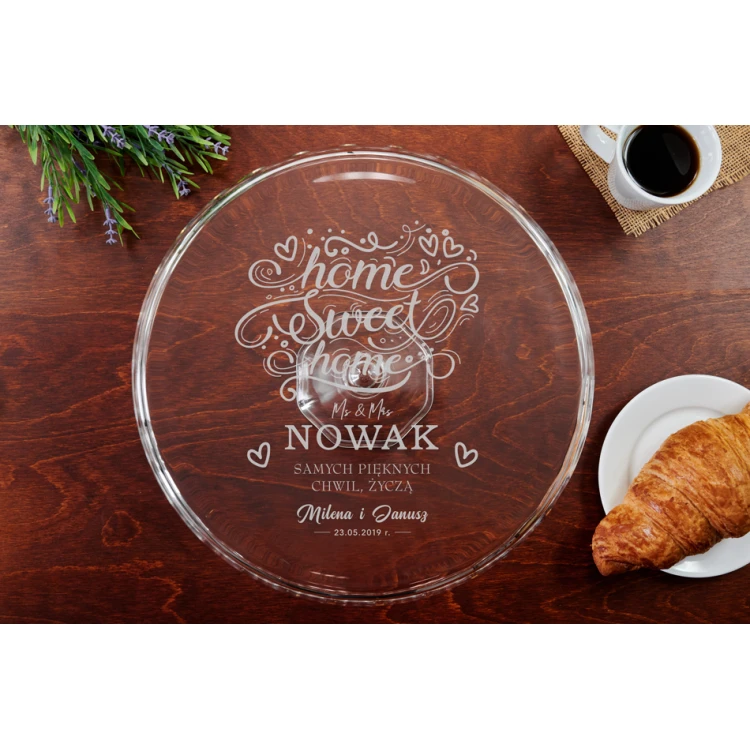 Glas-Kuchenteller mit Gravur - Einweihungsparty - PAT027