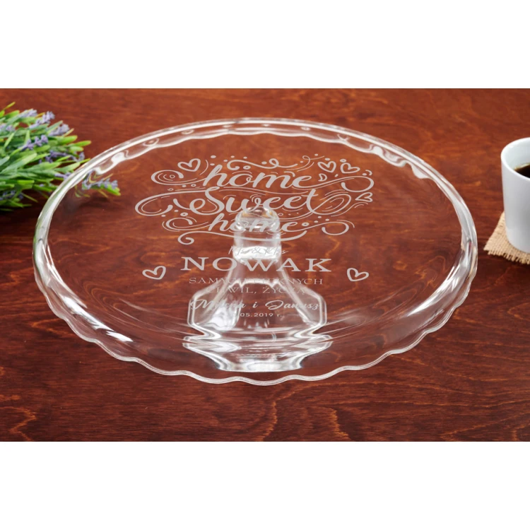 Glas-Kuchenteller mit Gravur - Einweihungsparty - PAT027