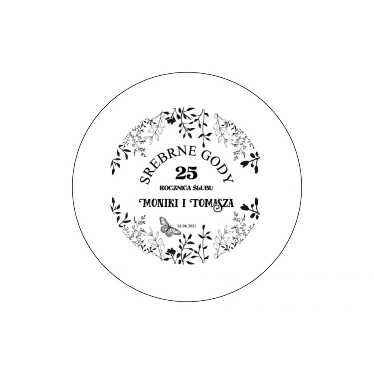 Glas-Kuchenteller mit Gravur - Hochzeitstag - PAT034