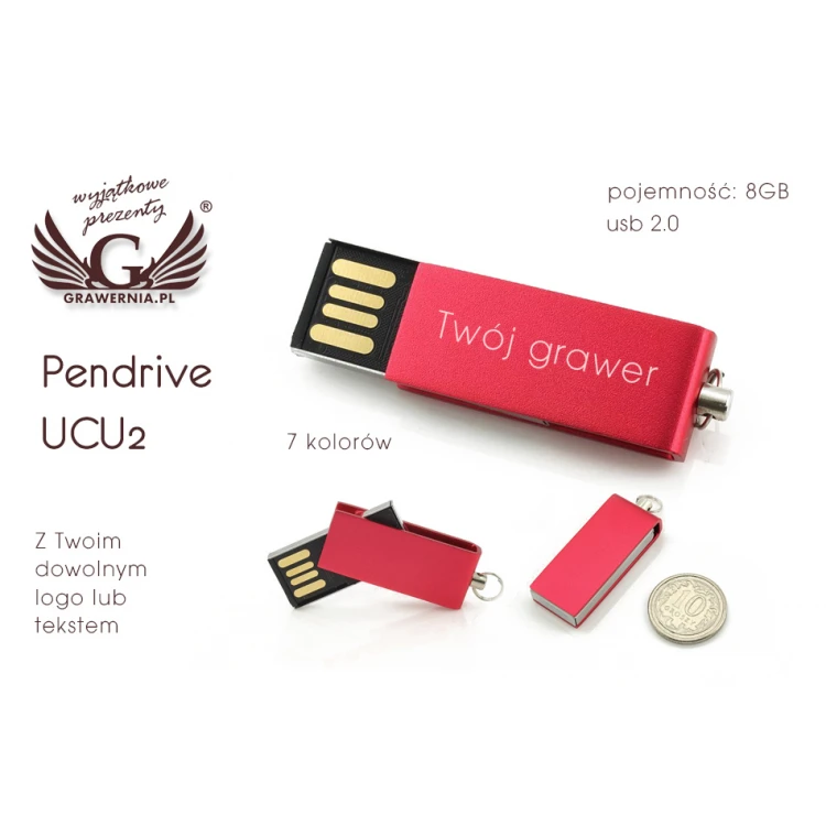 PENDRIVE GOODRAM UCU2 8GB USB 2.0 mit Ihrem individuellen Logo oder Text