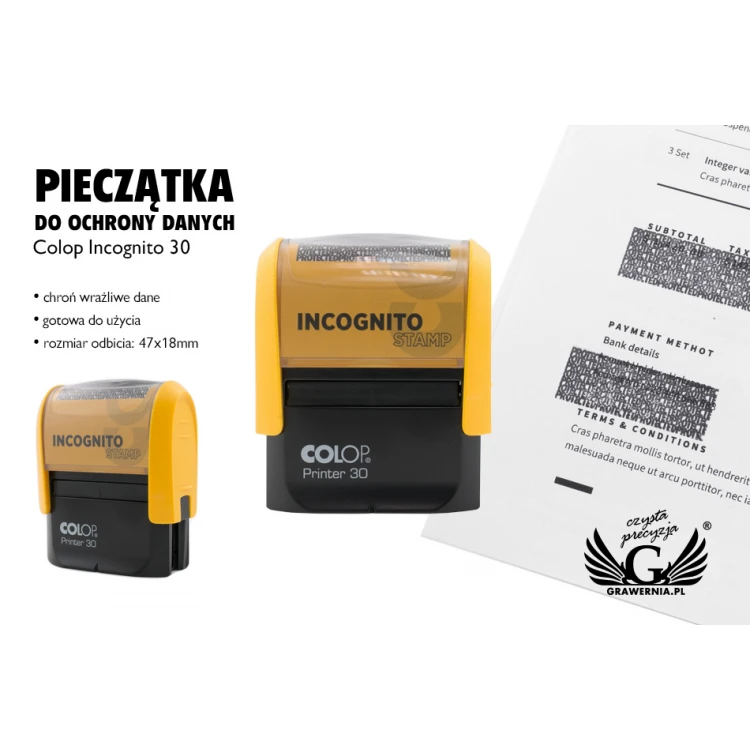 Datenschutzstempel Colop Incognito 30 - Abdruckgröße - 47x18mm - COL030