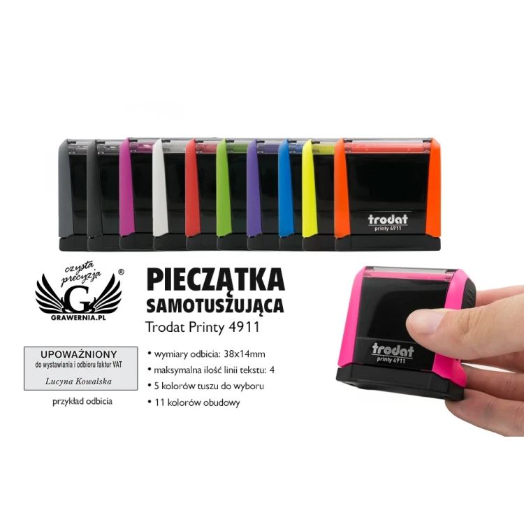 Selbstfärbender Stempel TRODAT Printy 4911 - Textplattengröße: 38mm x 14mm