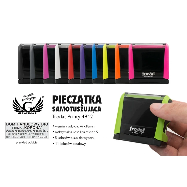 Selbstfärbender Stempel TRODAT Printy 4912 - Textplattengröße: 47mm x 18mm