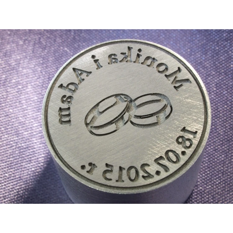 Siegel für Hochzeitsumschläge - Aluminiumlackstempel 25mm Gravurtiefe etwa 1mm