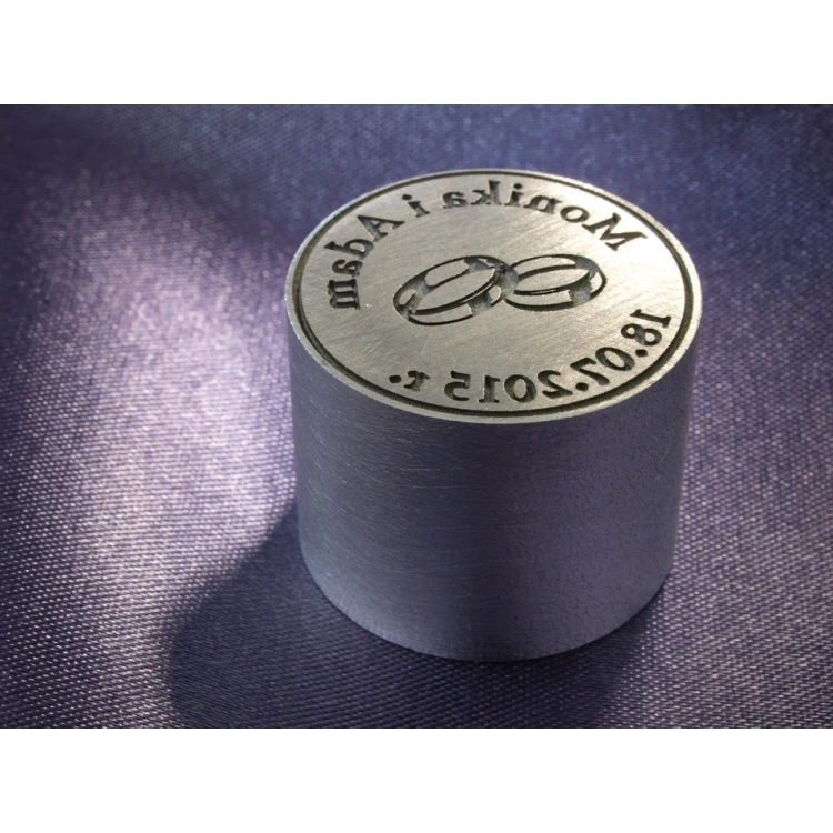 Siegel für Hochzeitsumschläge - Aluminiumlackstempel 25mm Gravurtiefe etwa 1mm