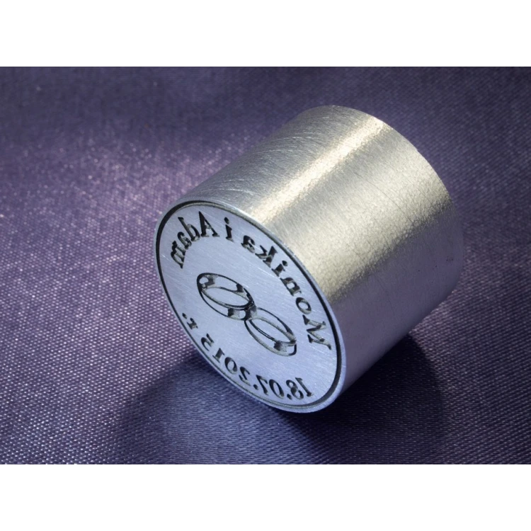Siegel für Hochzeitsumschläge - Aluminiumlackstempel 25mm Gravurtiefe etwa 1mm