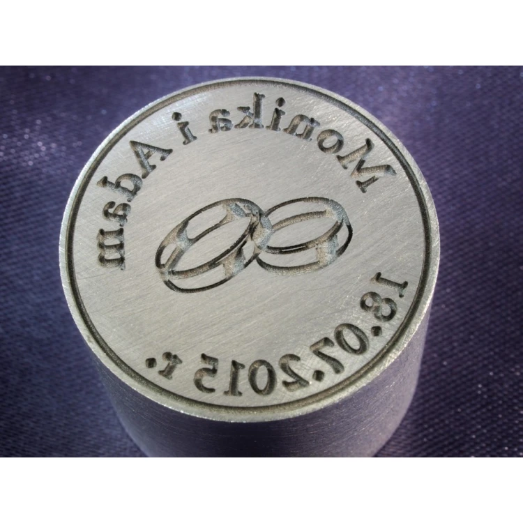 Siegel für Hochzeitsumschläge - Aluminiumlackstempel 25mm Gravurtiefe etwa 1mm