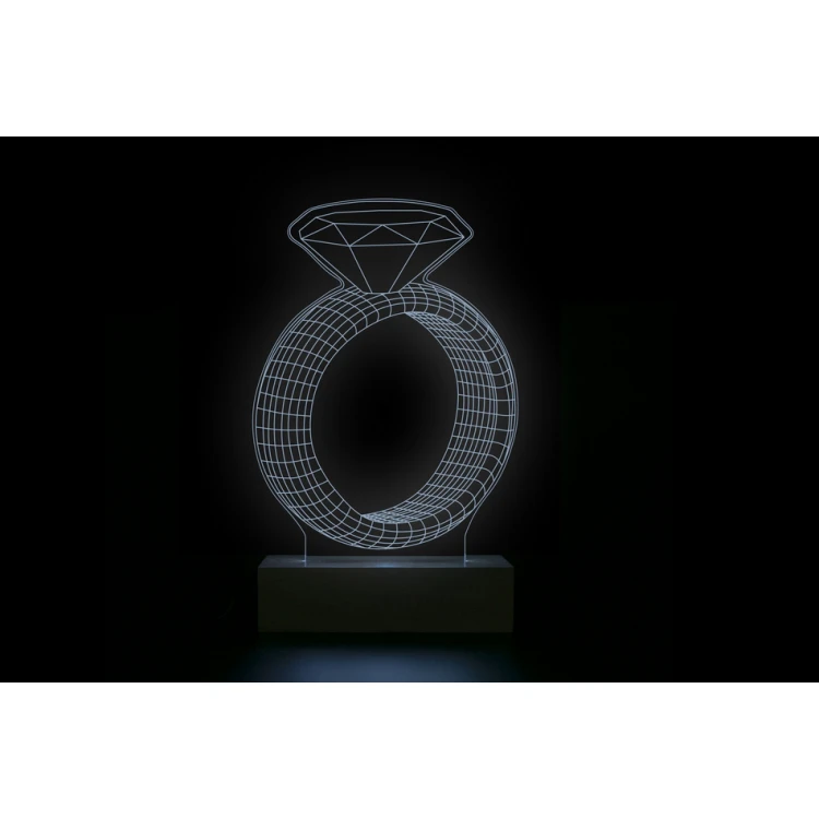 Ring - 3D LED RGB Lampe mit Fernbedienung - L3D015