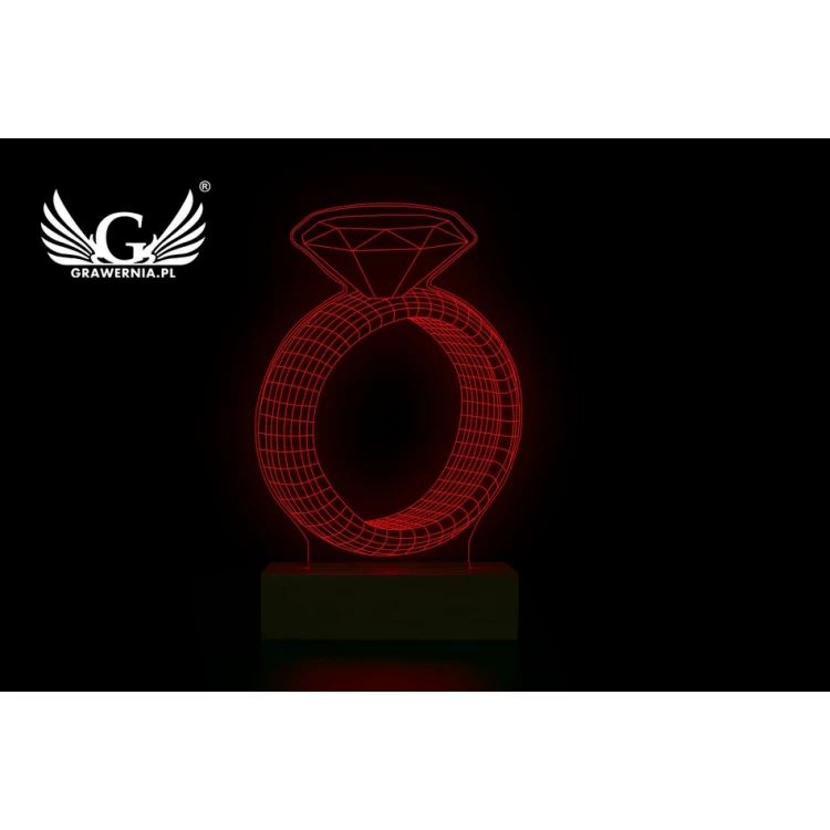 Ring - 3D LED RGB Lampe mit Fernbedienung - L3D015