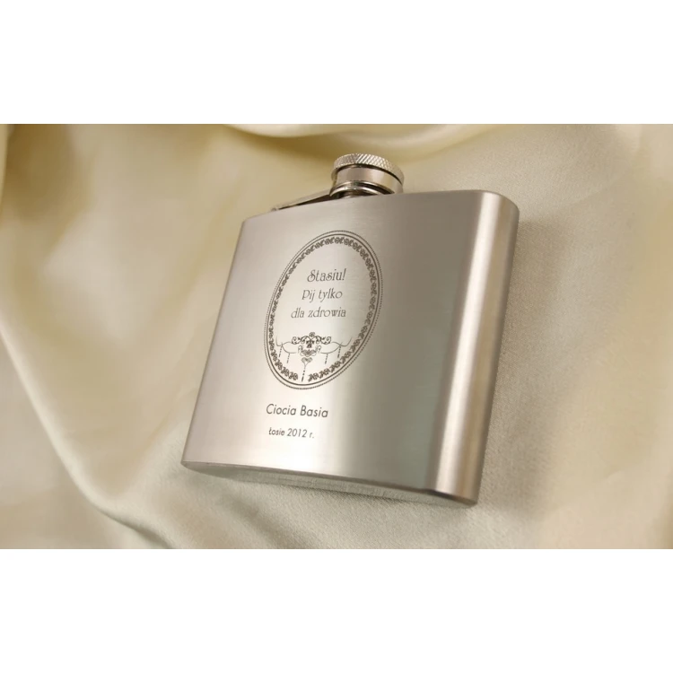 Weston Stahlflachmann mit Gravur - 180ml