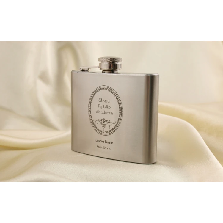 Weston Stahlflachmann mit Gravur - 180ml