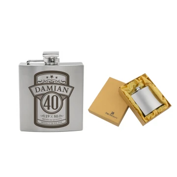 Dan Barmore SAN REMO Edelstahl Flachmann mit Gravur - 180ml - AL019