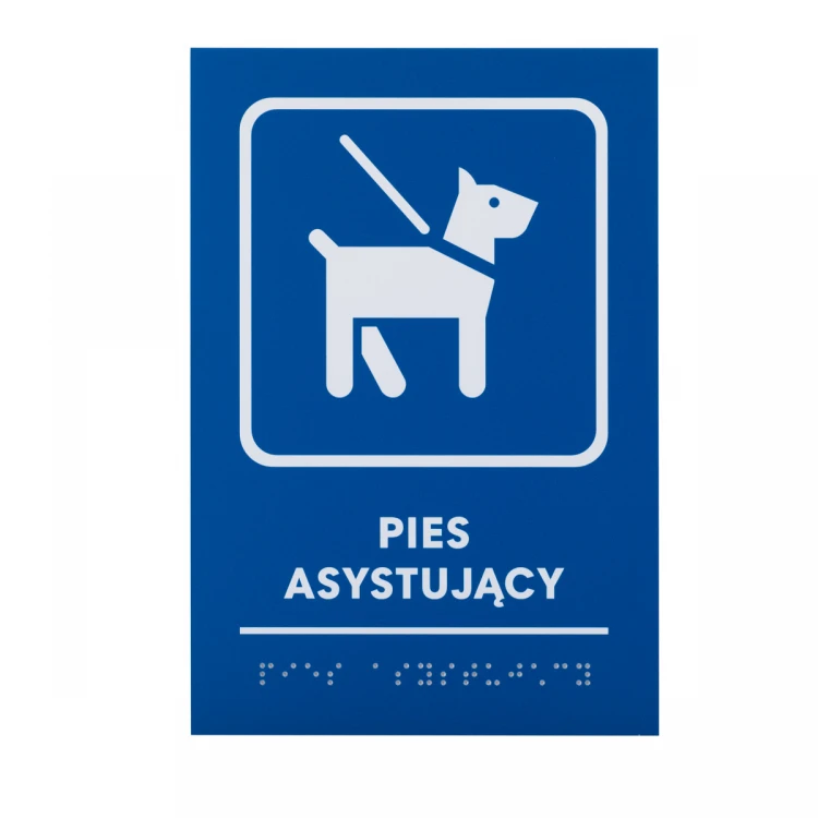 Assistenzhund - Schild mit Brailleschrift - Größe 140x205mm - Hartes PVC - TAB481
