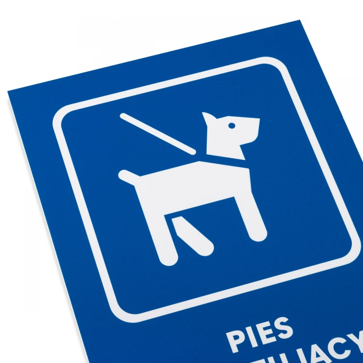 Assistenzhund - Schild mit Brailleschrift - Größe 140x205mm - Hartes PVC - TAB481