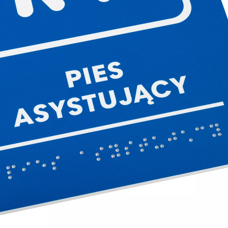 Assistenzhund - Schild mit Brailleschrift - Größe 140x205mm - Hartes PVC - TAB481