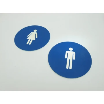 Piktogramme - Farbe Blau - Schild mit einem Durchmesser von 10 cm