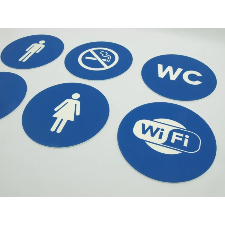 Piktogramme - Farbe Blau - Schild mit einem Durchmesser von 12 cm