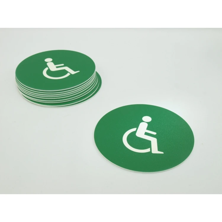 Piktogramme - Farbe Grün - Schild mit einem Durchmesser von 10 cm