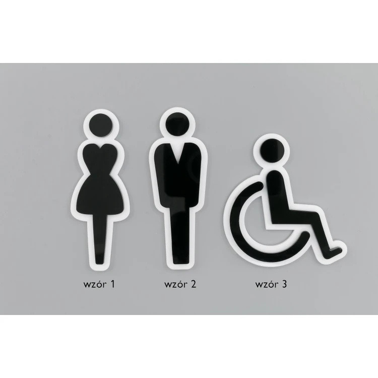 Piktogramme aus Plexiglas für Toiletten - Schwarz und Weiß Acryl - TT021