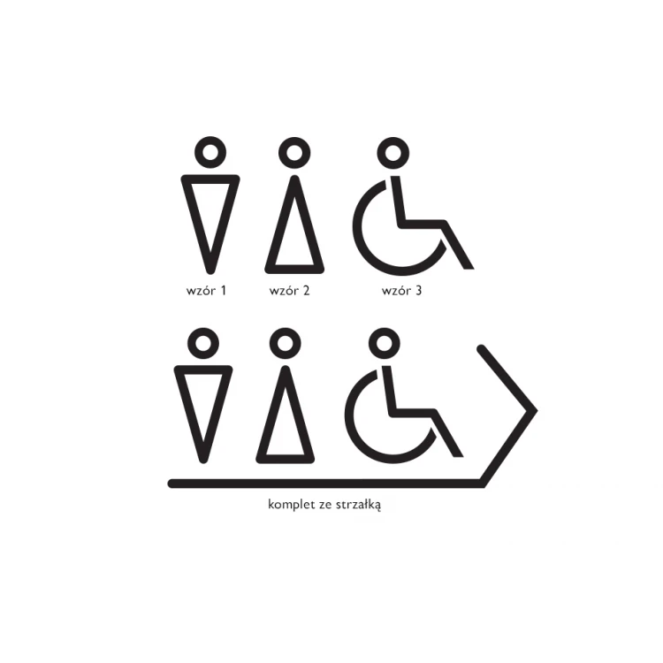 Piktogramme aus Plexiglas für Toiletten - schwarzes Acryl 3mm - TT022