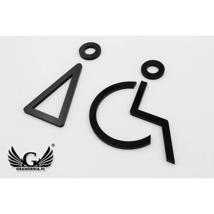 Piktogramme aus Plexiglas für Toiletten - schwarzes Acryl 3mm - TT022