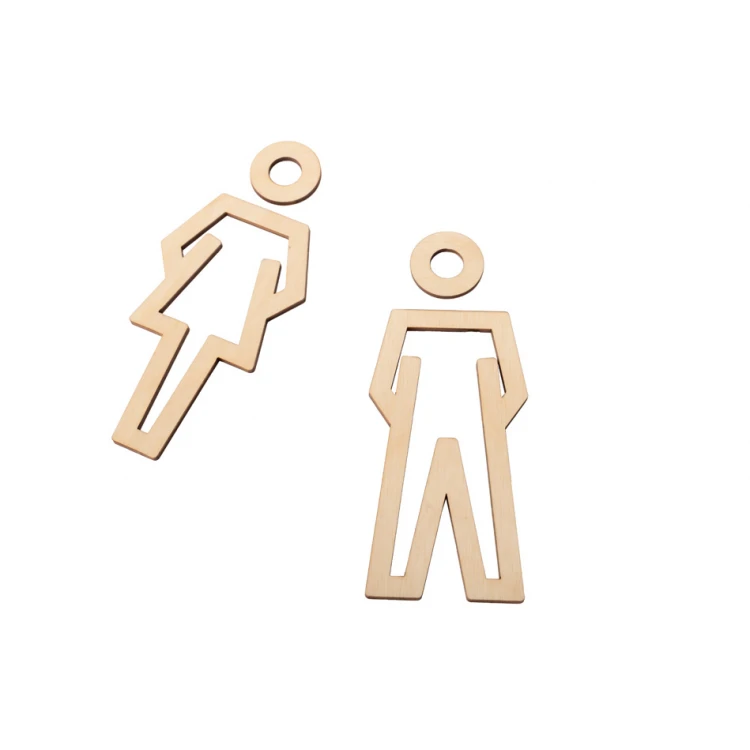 Holzpiktogramme für Toiletten - Höhe: 150mm - TT041