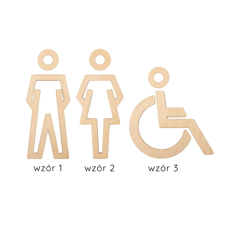 Holzpiktogramme für Toiletten - Höhe: 150mm - TT041