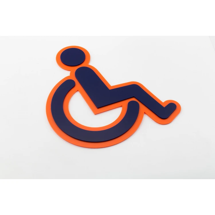 Piktogramme aus Plexiglas für Toiletten - Orange und Marineblau Acryl - Höhe: 300mm - TT035