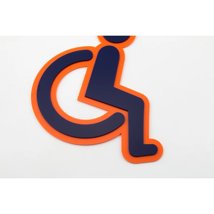 Piktogramme aus Plexiglas für Toiletten - Orange und Marineblau Acryl - Höhe: 300mm - TT035