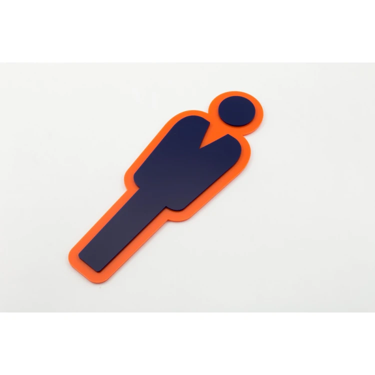 Piktogramme aus Plexiglas für Toiletten - Orange und Marineblau Acryl - Höhe: 300mm - TT035