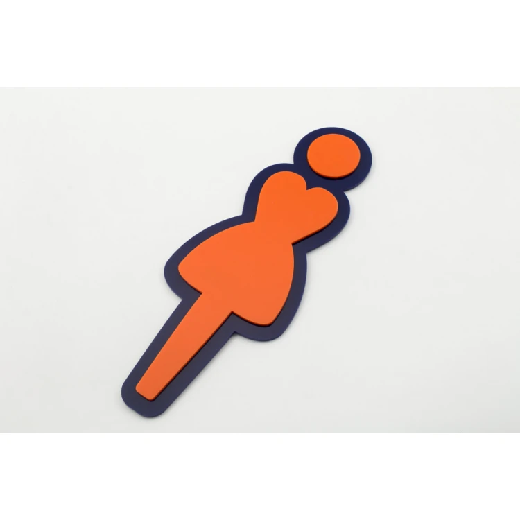 Piktogramme aus Plexiglas für Toiletten - Orange und Marineblau Acryl - Höhe: 300mm - TT035